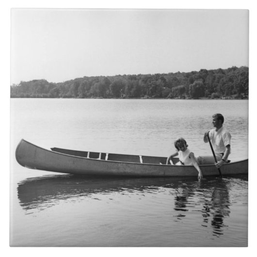 Paare in einem Kanu Fliese (Vorderseite)