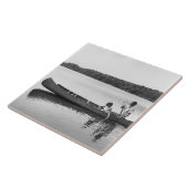 Paare in einem Kanu Fliese (Seite)