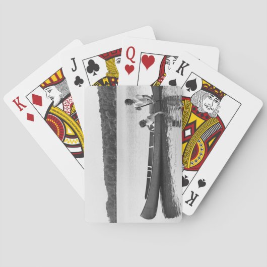 Paare in einem Kanu Spielkarten (Rückseite)
