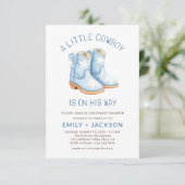 Paare in einer kleinen Cowboy-Babydusche Einladung (Stehend Vorderseite)