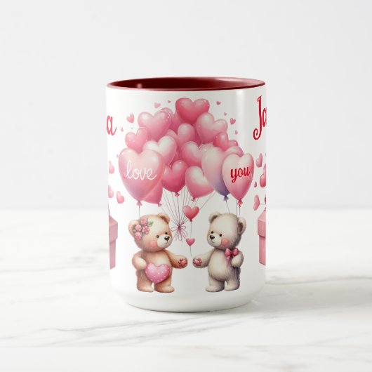 Paare in Liebe Teddybären Tasse (Zentrum)