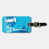 Paare in Paris mit Eiffle Turm Gepäckanhänger (Vorderseite horizontal)