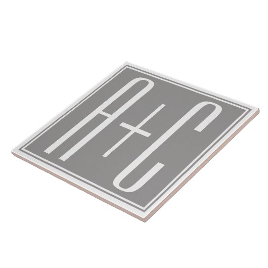 Paare Initails oder andere Texte | Weiß & Grau Fliese (Seite)