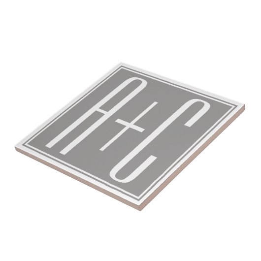 Paare Initails oder andere Texte | Weiß & Grau Fliese (Seite)