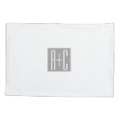 Paare Initails oder andere Texte | Weiß & Grau Kissenbezug (Rückseite)