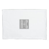 Paare Initails oder andere Texte | Weiß & Grau Kissenbezug (Vorderseite)