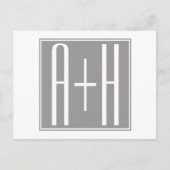 Paare Initails oder andere Texte | Weiß & Grau Postkarte (Vorderseite)