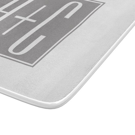 Paare Initails oder andere Texte | Weiß & Grau Schneidebrett (Ecke)