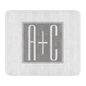 Paare Initails oder andere Texte | Weiß & Grau Schneidebrett (Vorderseite)