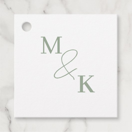 Paare Initial Monogram Geschenkanhänger (Vorderseite)