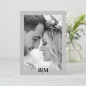 Paare Initial Retro Foto Monogram Dankeskarte (Stehend Vorderseite)