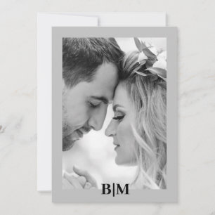 Paare Initial Retro Foto Monogram Dankeskarte