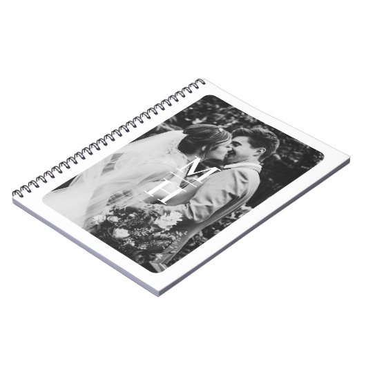 Paare Initial Retro Foto Monogram Notizblock (Linke Seite)