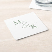 Paare Initial Retro Foto Monogram Rechteckiger Pappuntersetzer (angewinkelt)