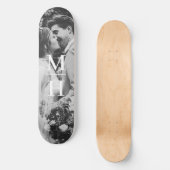 Paare Initial Retro Foto Monogram Skateboard (Vorderseite)