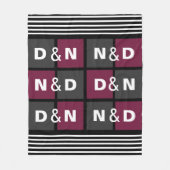 Paare Initials verschmolzen modernes Muster Fleecedecke (Vorderseite)