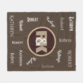 Paare Initials zusammengeschustert mit Namen Fleecedecke (Vorderseite (Horizontal))