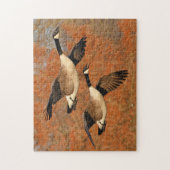 Paare Kanada-Gänse im Flug Puzzle (Vertikal)