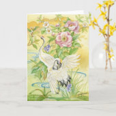 Paare Kran-der leeren Gruß-Karte Karte (Gelbe Blume)