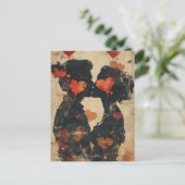 Paare küssen Valentinstag Postkarte (Stehend Vorderseite)