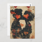 Paare küssen Valentinstag Postkarte (Vorne/Hinten)