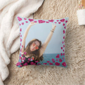 Paare Liebe Foto Rosa Glitzer Herz Modernes Niedli Kissen (Decke)