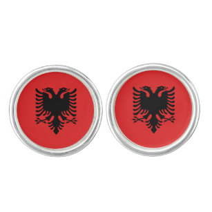 Paare Manschettenknöpfe mit Flagge von Albanien