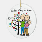 Paare mit Baby-kundenspezifischer Keramikornament (Links)