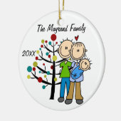 Paare mit Baby-kundenspezifischer Keramikornament (Links)