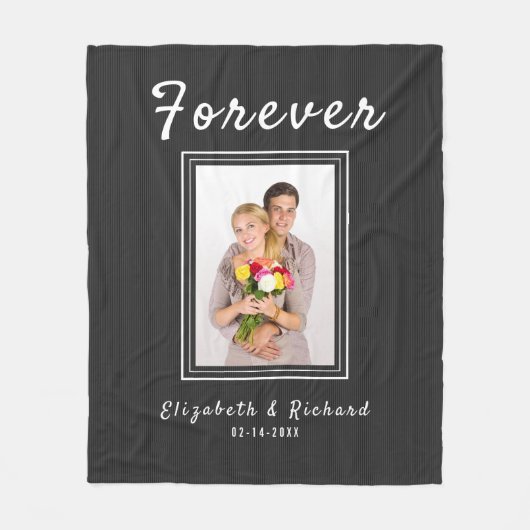 Paare mit Personalisiertem Foto Strichen Fleecedecke (Vorderseite)