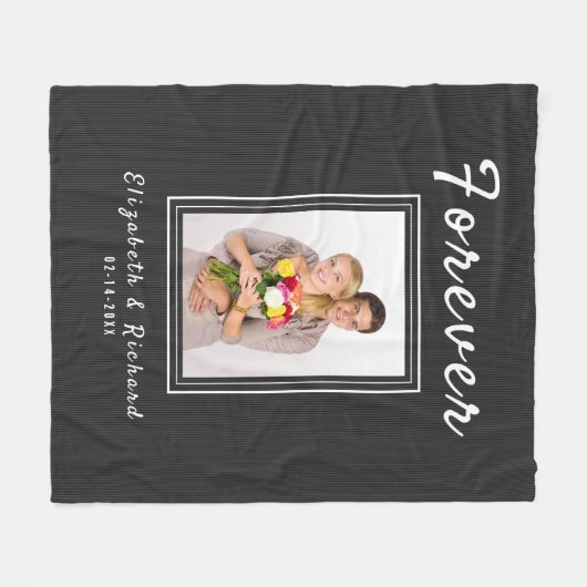 Paare mit Personalisiertem Foto Strichen Fleecedecke (Vorderseite (Horizontal))