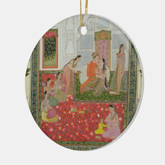 Paare mit weiblichen Begleitern und Musikern Keramikornament (Links)