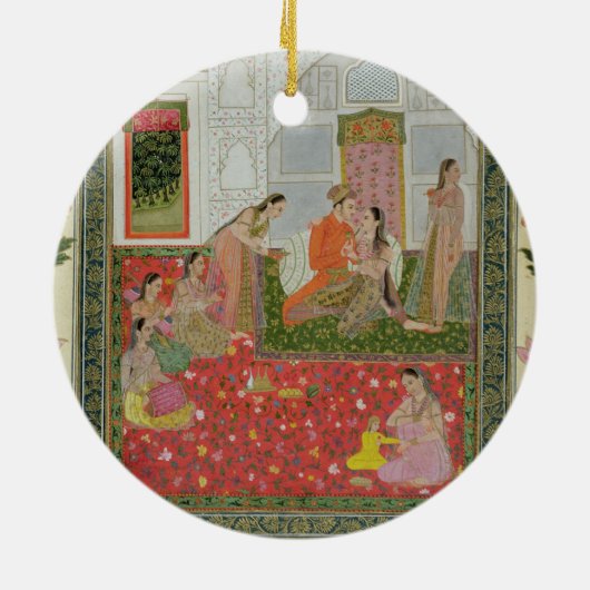 Paare mit weiblichen Begleitern und Musikern Keramikornament (Hinten)