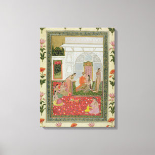 Paare mit weiblichen Begleitern und Musikern Leinwanddruck