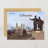 Paare mit weißem Sculputre Vilnius Litauen Postkarte (Vorne/Hinten)