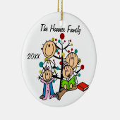 Paare mit zwei Mädchen-kundenspezifischer Keramikornament (Rechts)