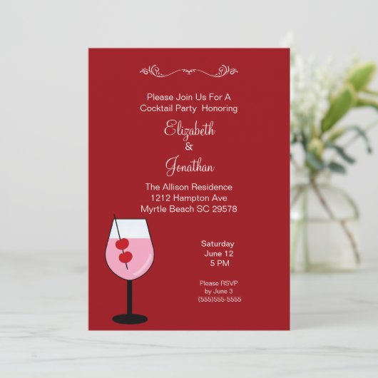 Paare Mixed Drink Cocktail Party Einladung (Stehend Vorderseite)