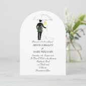 Paare Moderne Wasserfarbe Minimalistische Hochzeit Einladung (Stehend Vorderseite)