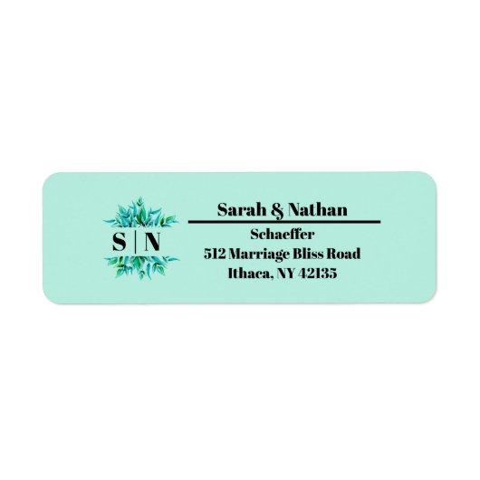 Paare Monogram New Zuhause Return Address Label (Vorne)