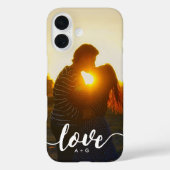 Paare Monogramm LIEBE Custom Foto Case-Mate iPhone Hülle (Rückseite)