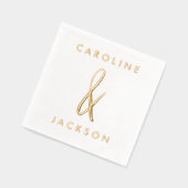 Paare Name handGezeichnet Amperand Wedding Gold Servietten Mit Folie (Links)
