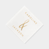 Paare Name handGezeichnet Amperand Wedding Gold Servietten Mit Folie (Rechts)