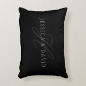 Paare Name & Name Monogram Dekokissen (Vorderseite(Vertikal))