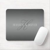 Paare Name & Name Monogram Gradient Gray Mousepad (Mit Mouse)