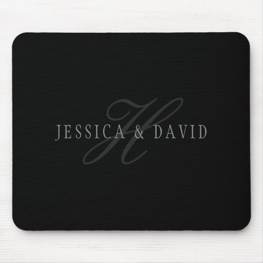 Paare Name & Name Monogram Mousepad (Vorne)