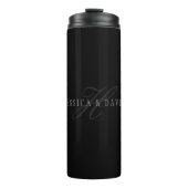 Paare Name & Name Monogram Thermosbecher (Vorderseite)