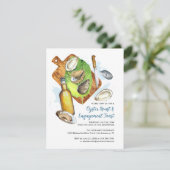 Paare Oyster Roast Verlobung Toast Party Einladung (Stehend Vorderseite)