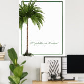 Paare Palm Tree Tropical Elegante Persönlich Poster (Heimbüro)