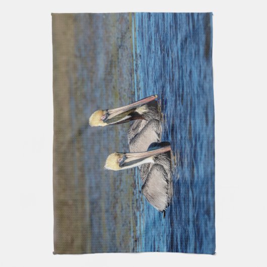 Paare Pelikane Geschirrtuch (Vertikal)