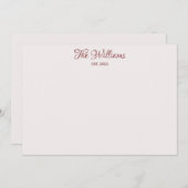 Paare Personalisiert Burgundy Elegante Kalligraphi Mitteilungskarte (Vorne/Hinten)